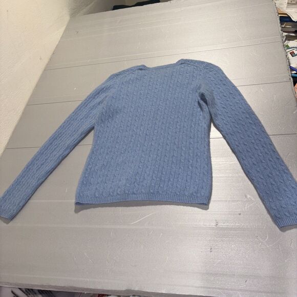 Charter Club Women’s Small 100% Cashmere Pullover Sweater Cable Knit Blue - Picture 12 of 16